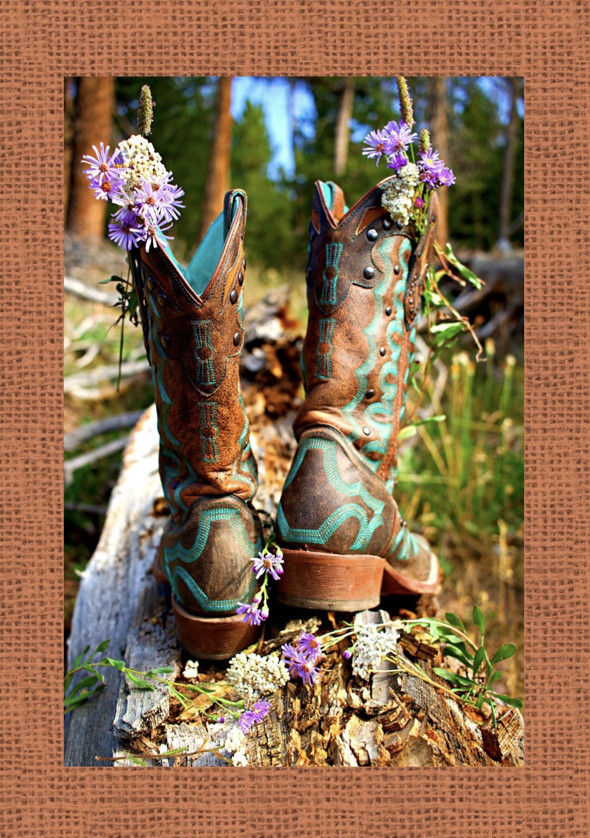 boots and flowers